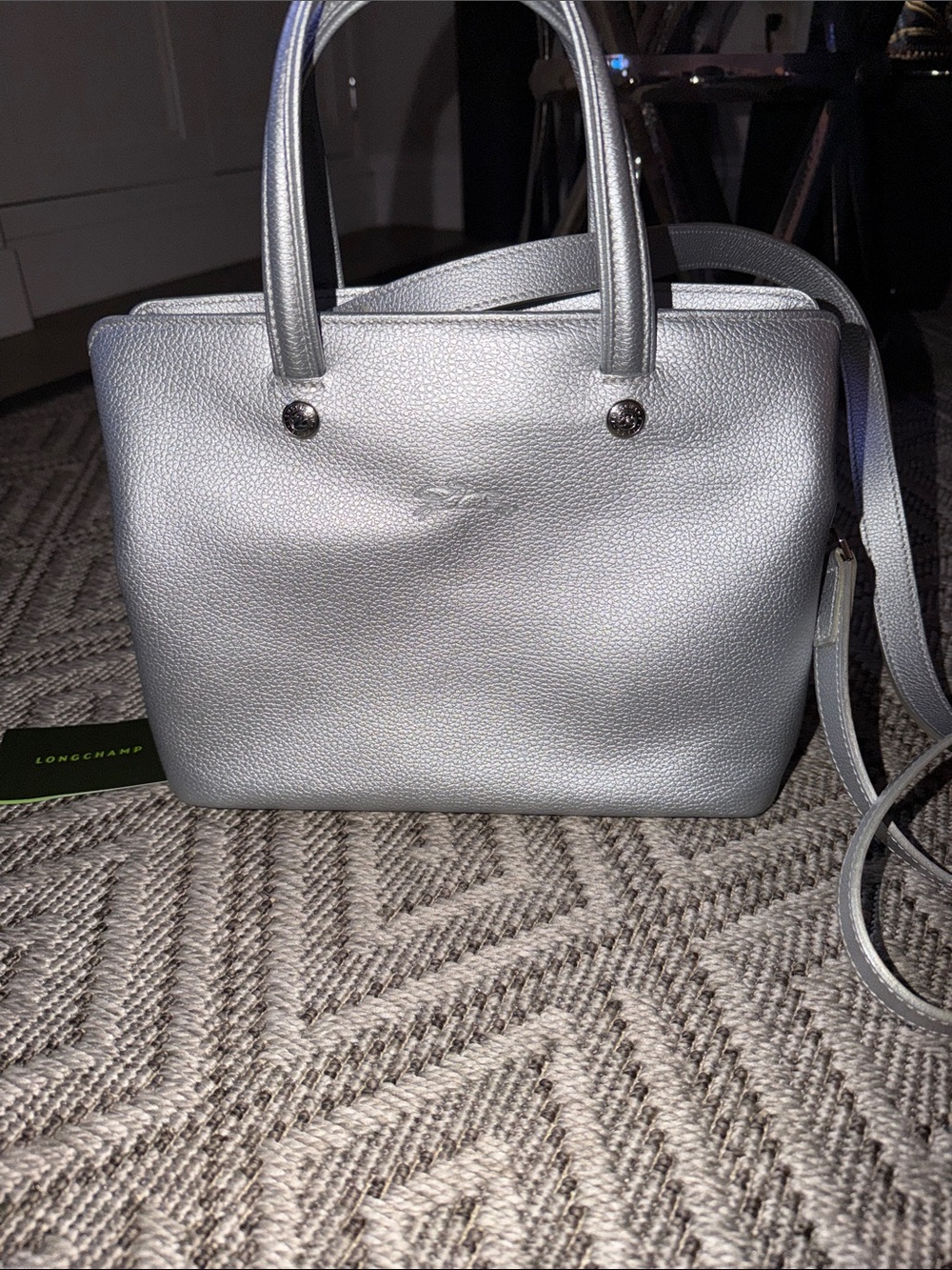 Metallic Silver Tote Bag - longchamp